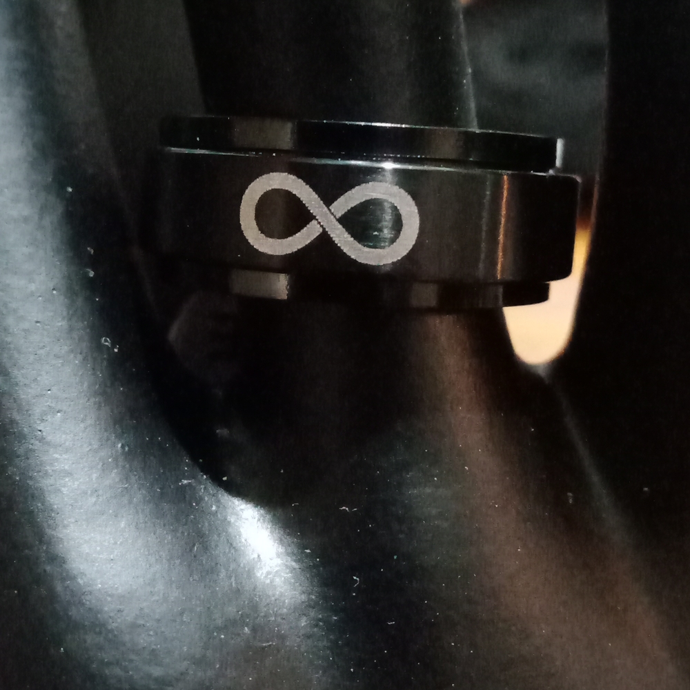 Finrezio 4pc Black Signet Spin Rings